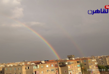 قوس قزح يظهر في سماء القاهرة