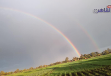 قوس قزح يظهر في سماء بركة السبع بالمنوفية