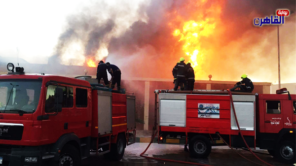حريق داخل مصنع أعلاف في المنوفية-حريق مصنع-حريق مصنع قويسنا